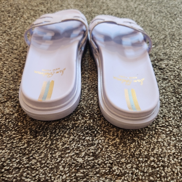 SAM EDELMAN Valeri Logo Emblem Footbed Slide Sandals In Misty Lilac Size 8 - Picture 4 of 7